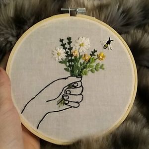 6 inch hand embroidered hoop